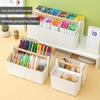 Handheld Colored Pencil & Marker Storage Box with Compartments – Large Capacity Pen & Brush Organizer for Students