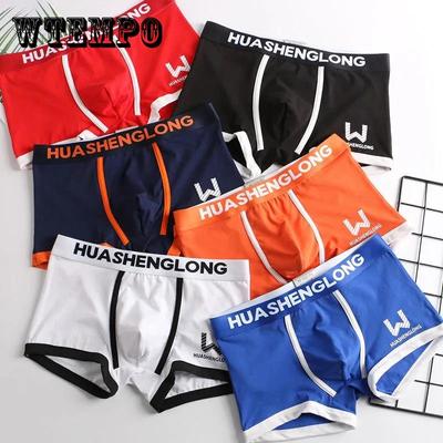 Комплект из 3 мужских трусов-боксеров из чистого хлопка, молодежных спортивных модных милых трусов-боксеров