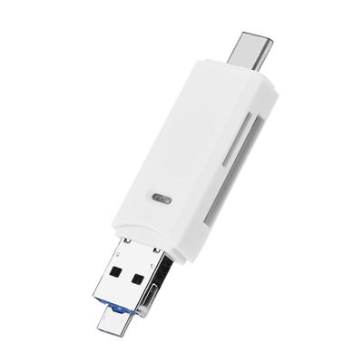 3 в 1 Type C + Micro USB USB-порт OTG Кардридер для памяти Маленькая память Карта памяти Белый