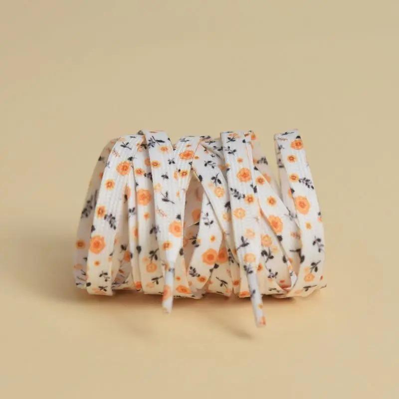 1 Pair Flat Shoes Printed Shoelaces Little White Shoes Shoelace Canvas Shoes Casual Shoelaces Length 80/100/120/140/160cm