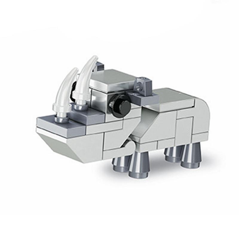 Фигурки животных MOC Милые маленькие жирафы носороги коровы Строительные кубики Игрушки идеально подходят для детей друзей Рождественская игрушка Подарки детям