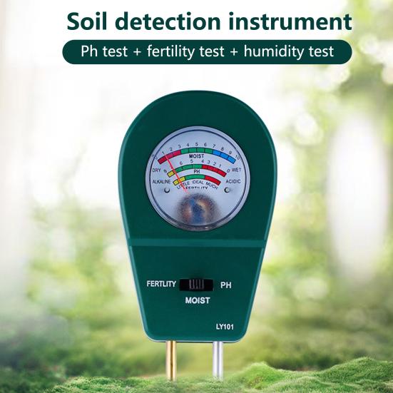 LY101 Soil PH Meter Plug-and-Play 3-in-1 Soil Tester Plant Moisture Fertility PH Detector Garden Supply
