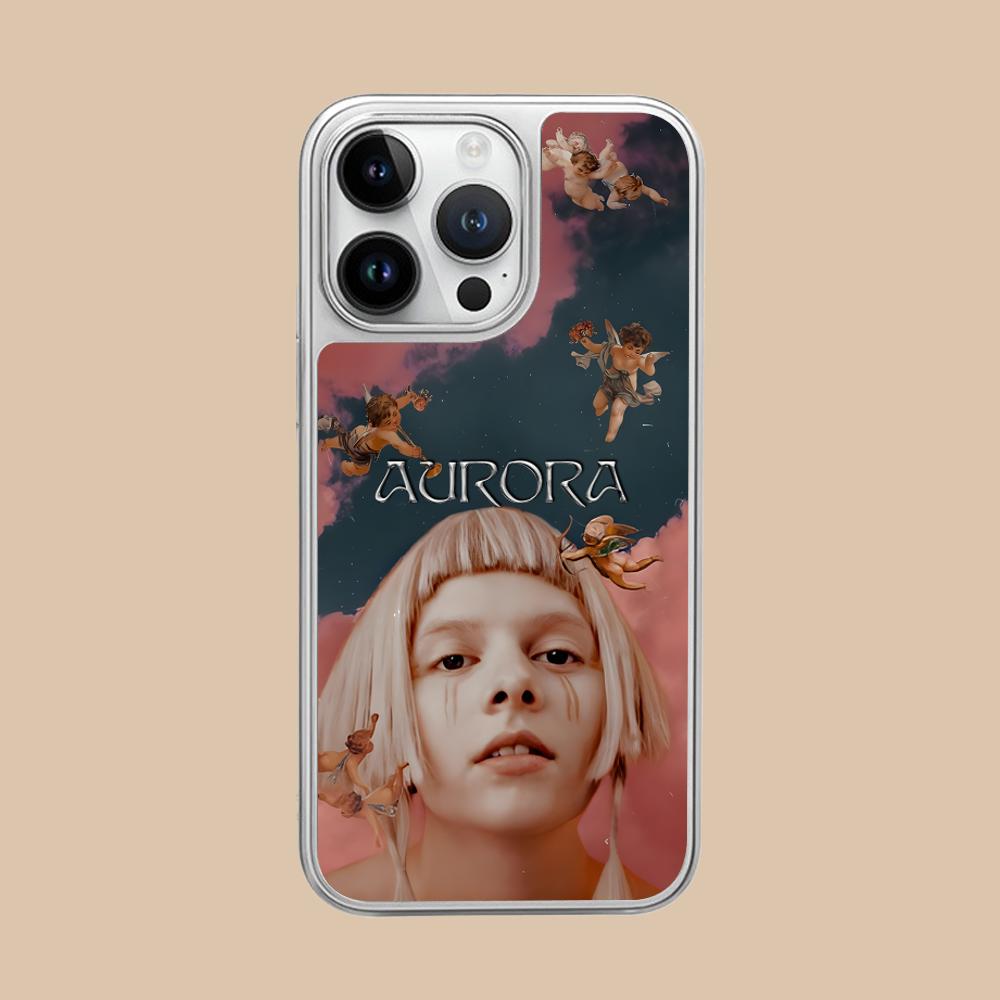 Aurora Aksnes Silver Plating Mobile Phone Case for iPhone 17 16 15 14 13 12 11 Air Pro Max Plus Colorful Cover
