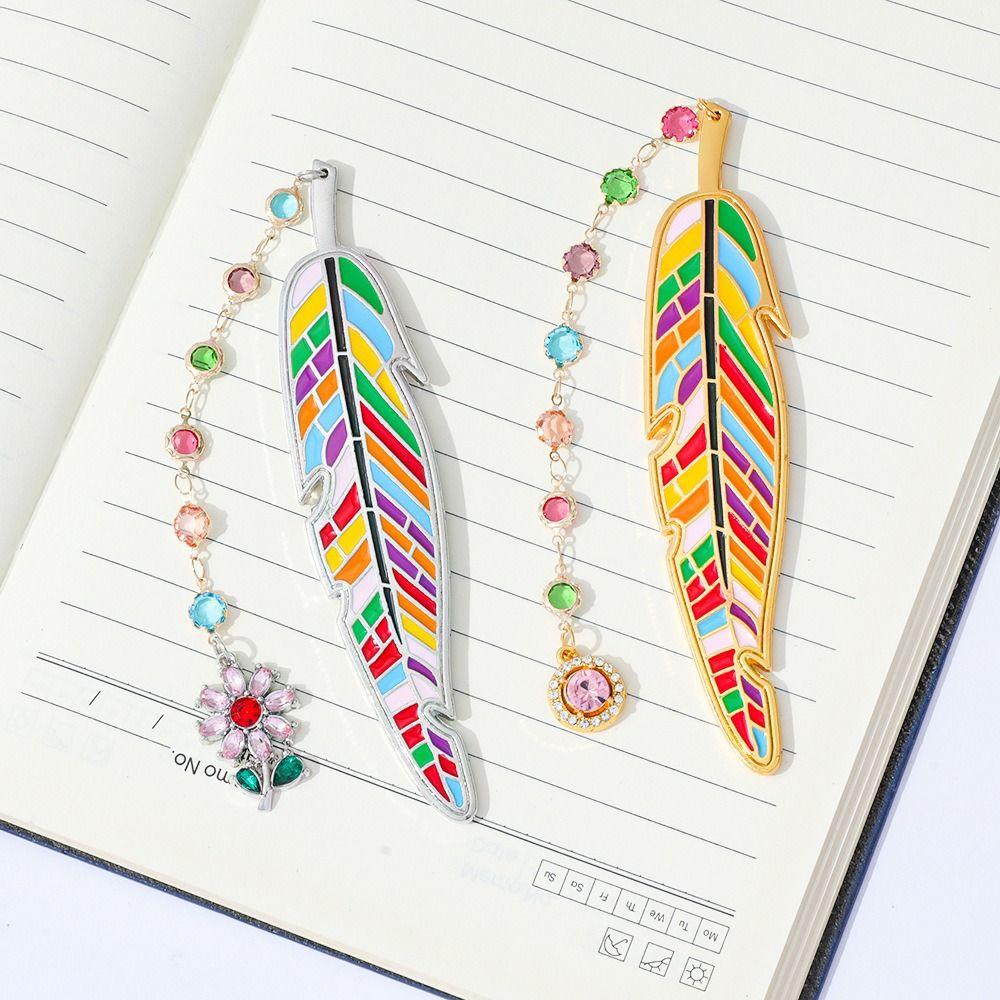 Leaf Shape Bookmark Enamel Design Page Pagination Mark Luxury Book Page Marker Students