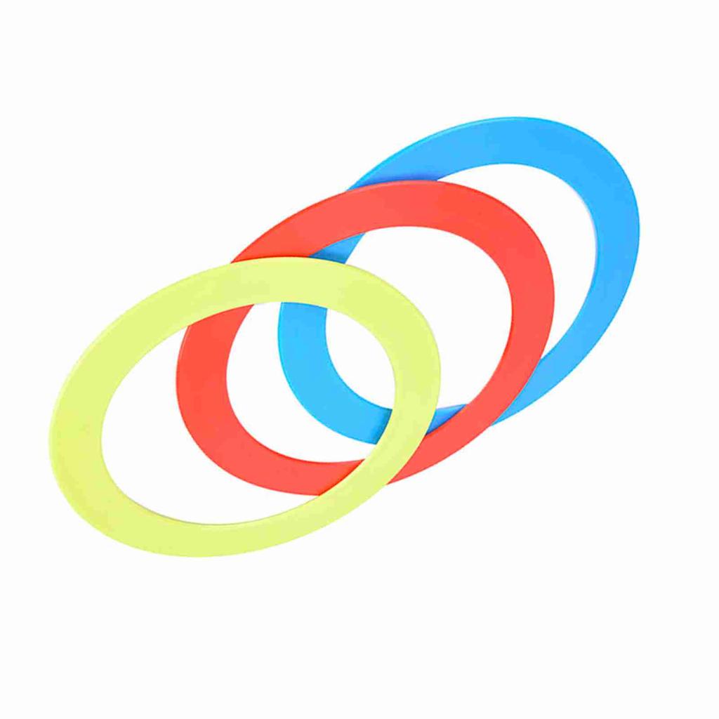3PCS Set Juggling Acrobatics Throwing Toss Ring Bracelet Props Hand Clown Toy Blue Red Yellow