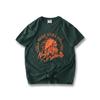 American Retro Print Pure Indian Cotton Short Sleeve T-shirt Men Summer Trendy Bottoming Shirt Export Cotton T-shirt