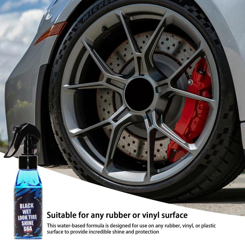 Car Tire Shine Wet Tire Dressing Tire Spray UV Protection Extreme Tire Shine Long-Lasting Black Shine Cleaning Spray Wheel