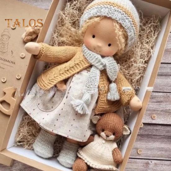Вальдорфская кукла ручной работы, стильная одежда, выразительные вязаные куклы с мягкими волосами, винтажная вязаная крючком кукла, подарок для семьи, друзей, путешествий, домашнего декора