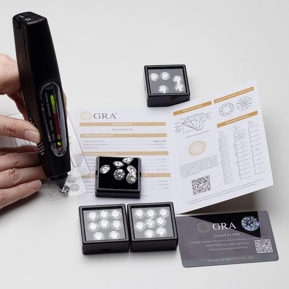 1 шт. Муассанит круглой огранки, россыпью, муассанит с бриллиантовой огранкой, ювелирный камень с сертификатом GRA.