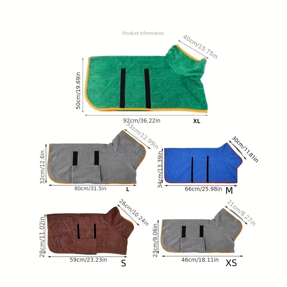 Новый банный халат для собак, впитывающий, быстросохнущий банный халат для собак, банное полотенце для больших и маленьких собак, чистый впитывающий банный халат для кошек, товары для домашних животных