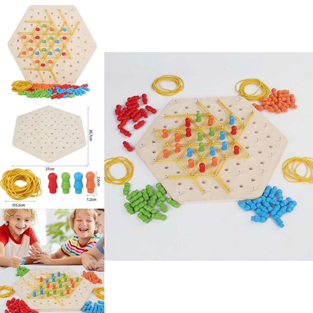 Деревянная геометрическая головоломка-цепочка для семьи, головоломки и развитие навыков