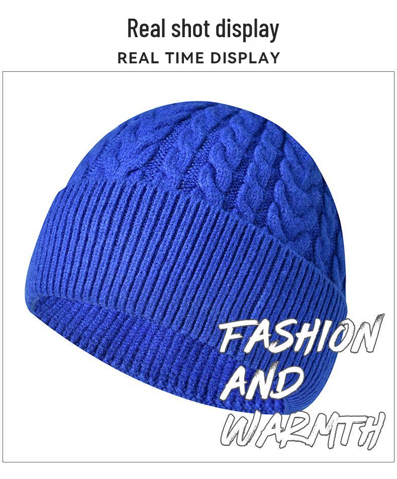 Зимняя вязаная шапка бини с ушками - Шерстяная шапка для женщин/мужчин, визуально стройнящая лицо