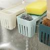 Kitchen Suction Sink Drain Rack Spoon Fork Container Holder Rack Brush Hanging Basket