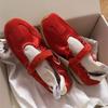 Красные туфли Мэри Джейн на скрытой платформе, женские, 2025 новинка, ретро, балетная мода, тренировочная обувь, спортивная и повседневная обувь на тонкой подошве, женские