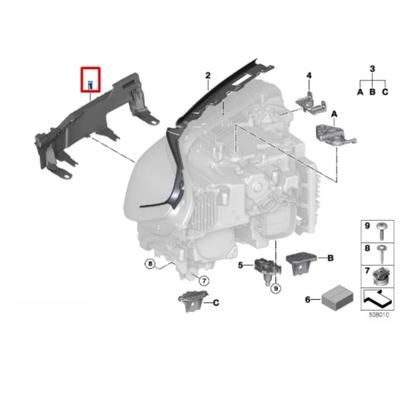 Автомобильный кронштейн передней левой фары для BMW Серии G30 и G38 2018 г.в. Номер OEM 63119879643 Конструкция из АБС-пластика