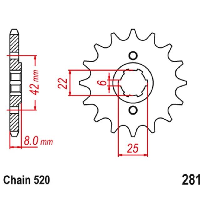 520 Motorcycle Front Sprocket For Honda XL500S 79-81 XL500R 82-87 XL600R 83-87 XL600LM 1985-1987 XL600RM 1986-1988