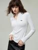 Women's Brushed Button Henley Long Sleeve T-Shirt - Autumn 2025 Print Slim Base Layer Top