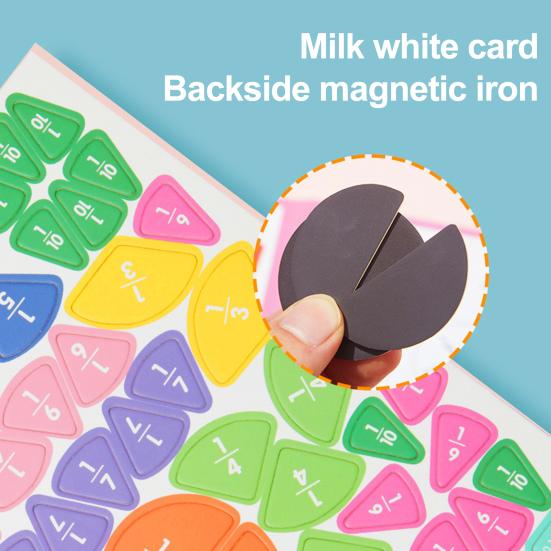 1 Set Magnetic Fraction Demonstration Book Fraction Learning Magnetic Tiles Circles Educational Fraction Puzzle Teaching Aid Math Manipulatives