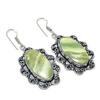 Серьги ручной работы из стерлингового серебра 925 пробы со швейцарским зеленым опалом 2,21 дюйма h9m34