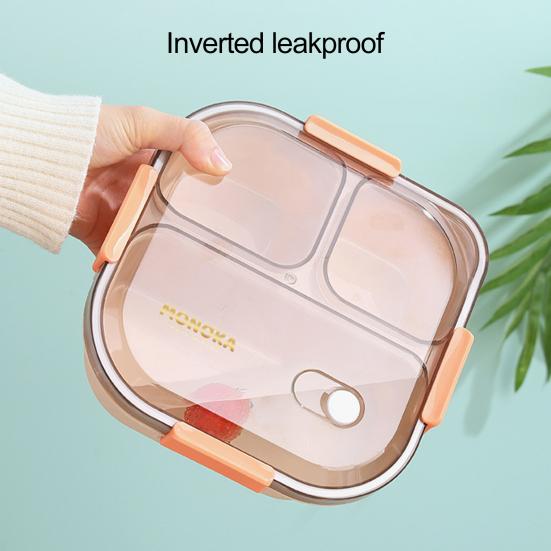 1 комплект, коробка для бенто 1100/1550 мл, 44989, сетки, хорошая герметичная пряжка, термостойкость, сохранение свежести, можно использовать в микроволновой печи