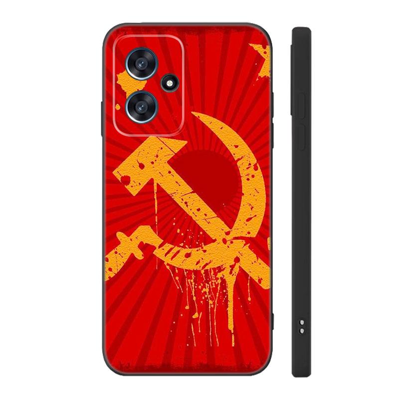 Черный силиконовый чехол для телефона с изображением флага СССР для Xiaomi POCO X3 X4 NFC F3 F4 GT F5 M3 M4 M6 X5 X6 Pro 5G C55 C65 M5