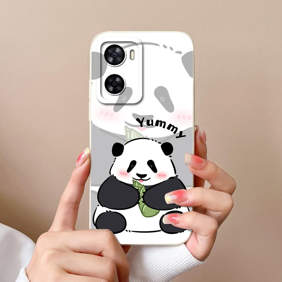 For Oppo A57 A57S A57E Case Cute Cartoon Soft Liquid Silicone Back Cover For Oppo A 57 4G 5G Full Protection Shockproof Bumper