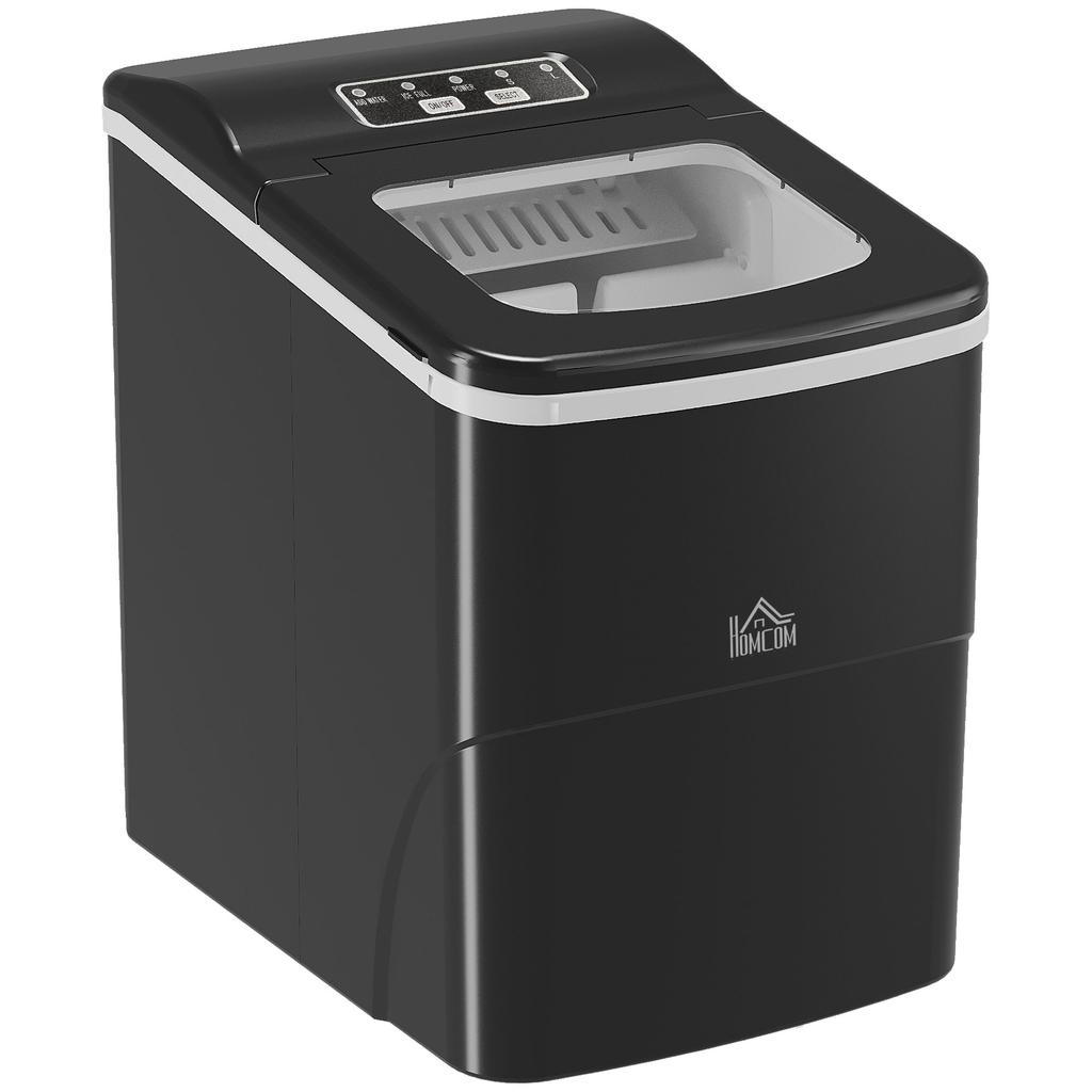 12kg Countertop Ice Cube Machine, with Scoop - Black