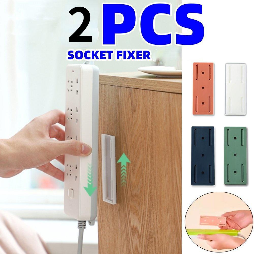 2 шт., органайзеры для держателей розеток, фиксатор для розеток, мощный бесследный настенный самоклеящийся бесшовный кабель