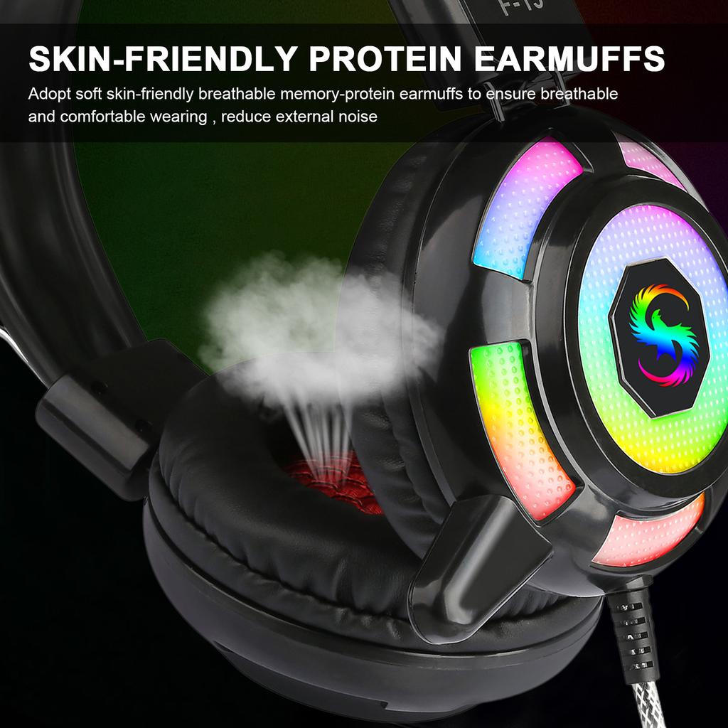 Проводные наушники KUBITE, игровые наушники-вкладыши с RGB-подсветкой, суперослепительный интерфейсный провод