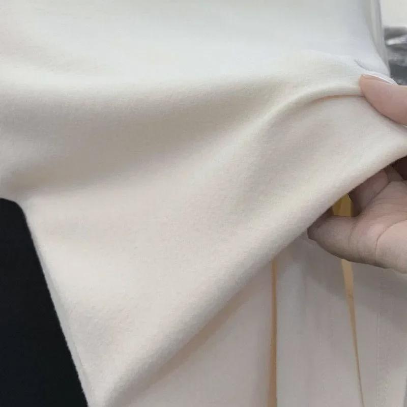 Двухсторонняя бархатная рубашка с полувысоким воротником и длинными рукавами для женщин, теплая на осень/зиму