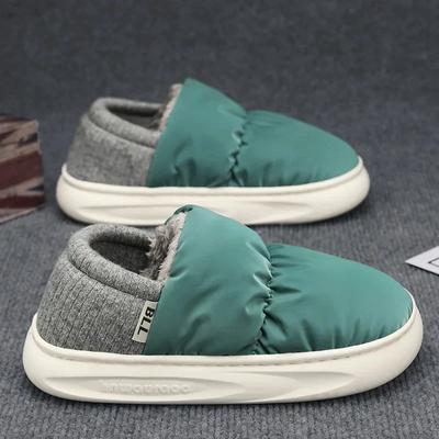 Пара зимних ботинок для снега, корейские мужские и женские модные плюшевые теплые хлопковые туфли, удобные нескользящие повседневные туфли с плоской подошвой