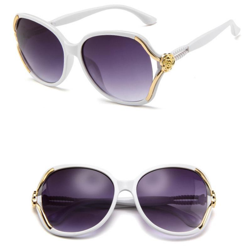 Неполяризованные женские солнцезащитные очки, модные солнцезащитные очки с большой оправой, для активного отдыха, персонализированные очки с выемкой в виде цветка розы, женские