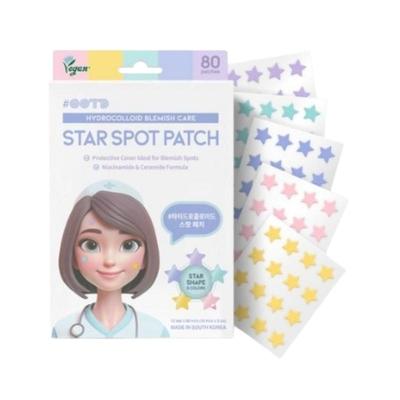 [K-Beauty] Пластырь от прыщей OOTD Star Pimple Patch – симпатичные гидроколлоидные наклейки для лечения акне, 80 звездообразных пластырей для дневного и ночного использования