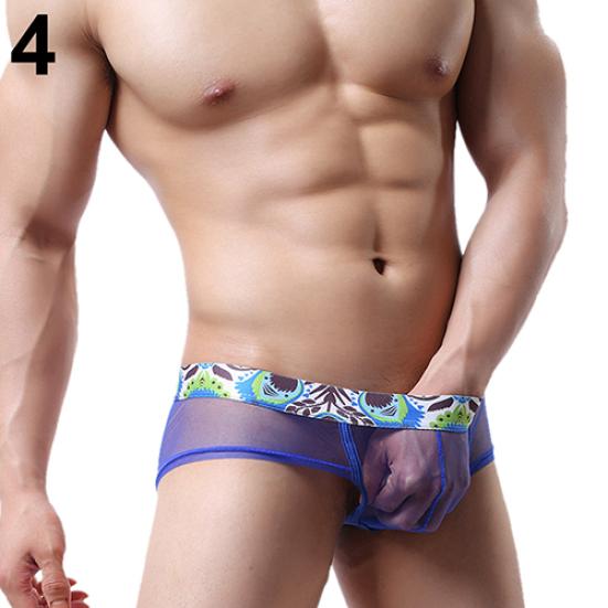 Мужские модные сексуальные прозрачные трусы U-образные выпуклые тонкие сетчатые трусы, нижнее белье