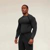 GYMSHARK Shark Print Long Sleeve Tight T-Shirt Men Sports Fitness Running