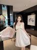 Korean version of the new ice silk suspender nightdress women's sexy lace mesh nightgown set summer cool long nightgown