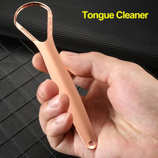 Скребок для языка из нержавеющей стали для уменьшения неприятного запаха изо рта Портативный очиститель языка для свежего дыхания Инструмент для чистки языка для взрослых Уход за полостью рта