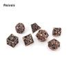 7 Pcs Copper Black Octopus Metal Dice Hollow Metal Polyhedral Dice Set Suitable for Role-Playing RPG  Board Game Card Game