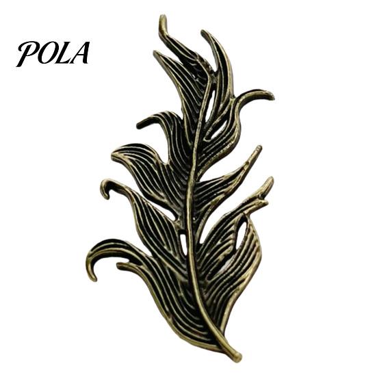 Women Lapel Pin Men Suit Pin, Feather Apricot Leaf Design Brooch Scarf Fixing Zinc Alloy for Shirt Collar Coat Cardigan