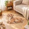 Soft Faux Cashmere Faux Animal Print Rug Moisture Absorbent Bathroom Floor Mat  Living Room Floor