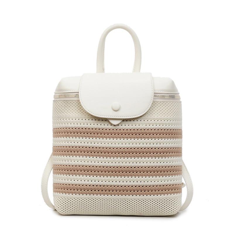 Летняя соломенная сумка женский новый контрастный цвет рюкзак нишевый полый плетеный портативный рюкзак