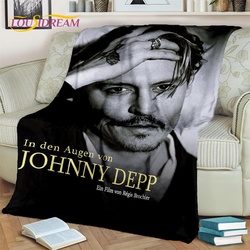 3D Printing Series Johnny Depp Blanket,Soft Throw Blanket for Home Bedroom Bed Sofa Picnic Travel Office Rest Cover Blanket Kids