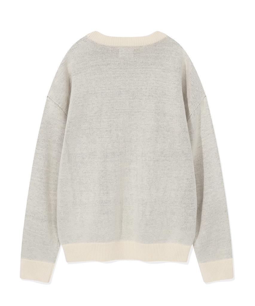 WACKY WILLY Lettering Pullover Sweater Ivory
