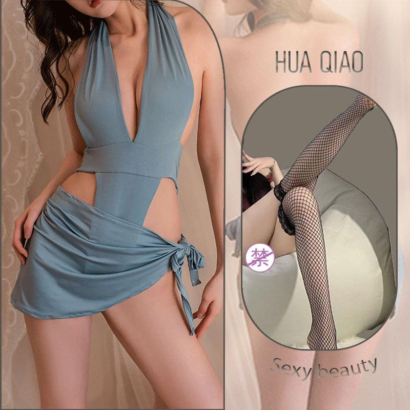 Sex underwear free secretary uniform backless hip wrap sexy one-piece dead library water neck hidden buckle suit