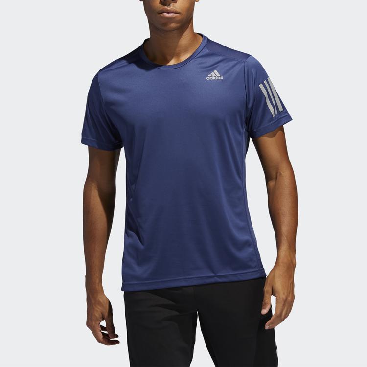 Adidas Мужская футболка для бега Own The Run с короткими рукавами, темно-синяя, FL6945