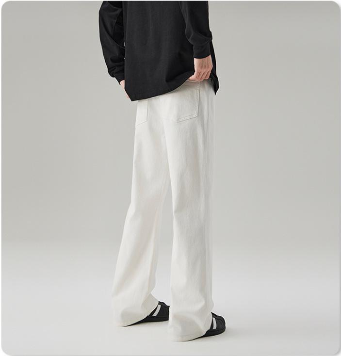 2024 Men's Slim Fit Scimitar Flared Bootcut Jeans - Spring/Autumn Elastic Long Pants