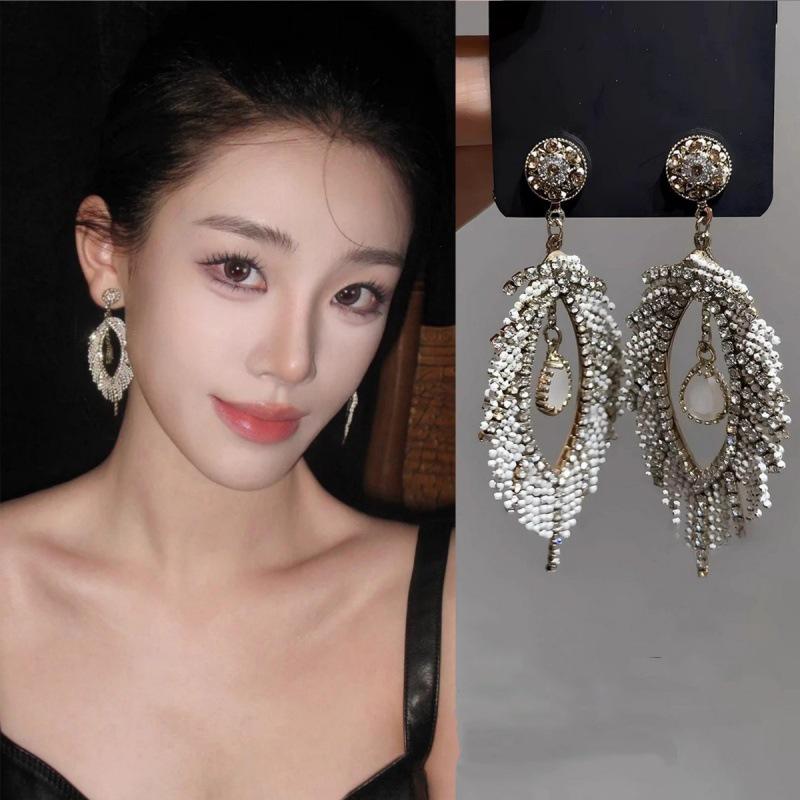 Серьги с кисточками и стразами в богемном стиле - Высококачественные женские модные украшения