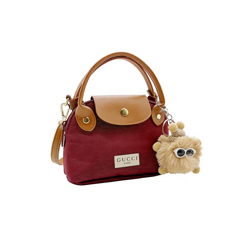 Gucci DIY Style Cosmetic Bag Fluffy Monster Cute Doll Commuting Date Crossbody Adjustable Anchor Red Fluffy little monster