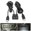 1.5m Dashboard Cable Adapter 2 Port Car Mount Flush Cord for Truck Boat