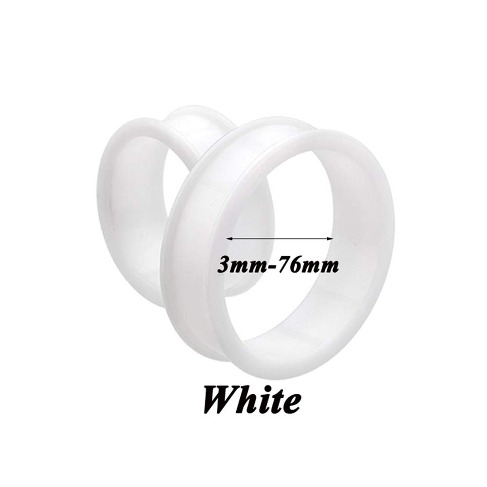 2pcs Supersize Flexible Silicone Double Flared Ear Tunnel Plug Ear Piercing Flesh Tunnel Ear Gauge Expander Stretchers Piercing